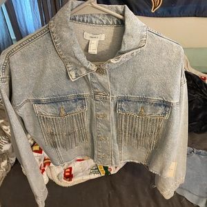 Denim jacket and shorts